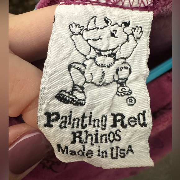 Adorable Vintage Painting Red Rhino Velvet Shirt 4T Made in USA - Picture 5 of 10
